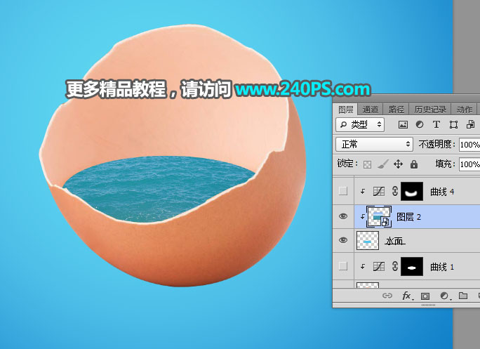 Photoshop合成蛋殼中的創意海上冒險場景