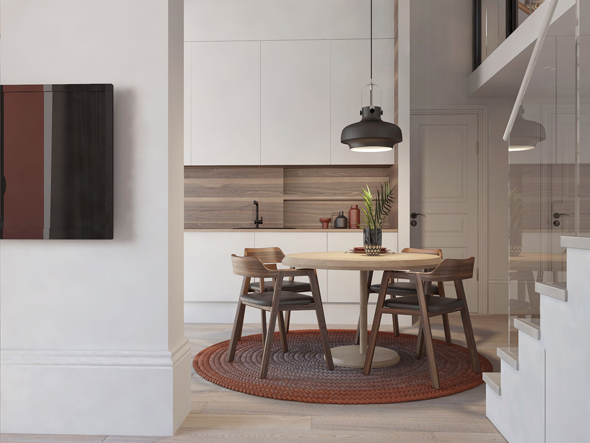 以白色為主色調的餐廳設計欣賞