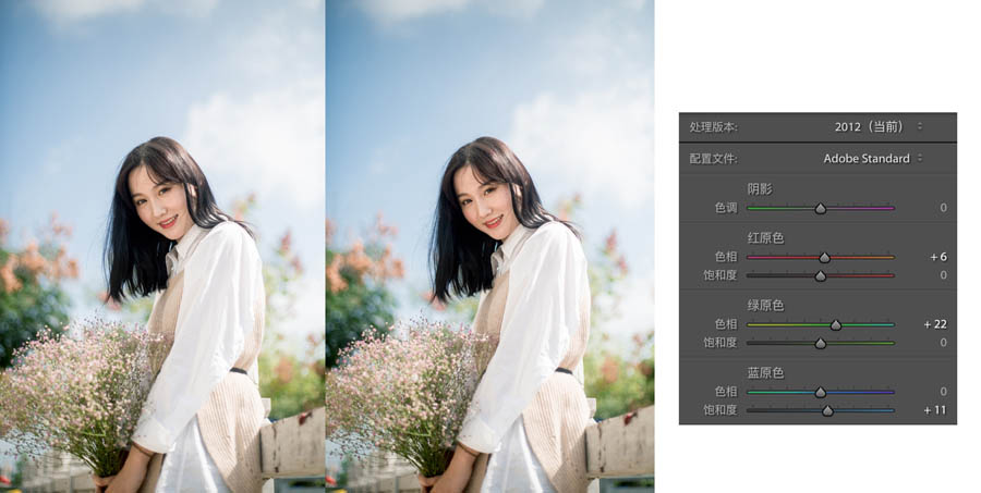 Photoshop調出外景美女人像清新甜美膚色