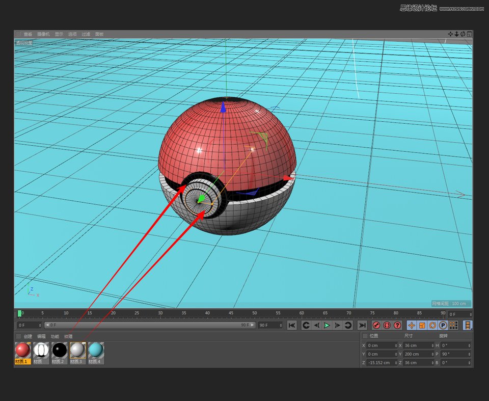 C4D�����A�εČ���С���`��ģ�̳�