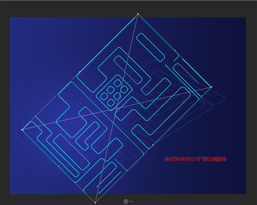 Photoshop繪制科技感十足的網(wǎng)頁立體插畫