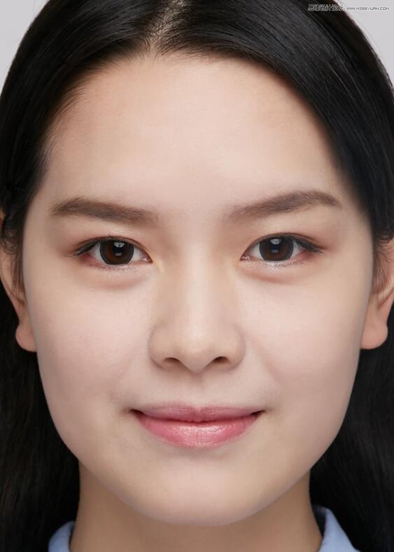 Photoshop給美女證件照美容柔膚教程