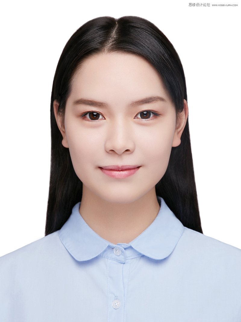 Photoshop給美女證件照美容柔膚教程