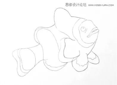 詳解彩色鉛筆畫之小丑魚的畫法