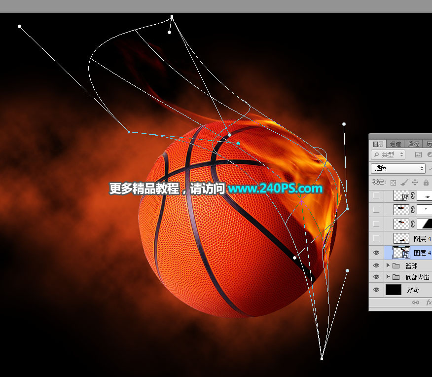 Photoshop設計火焰燃燒的籃球效果圖
