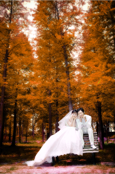 Photoshop調(diào)出婚紗外景春夏秋冬四季效果
