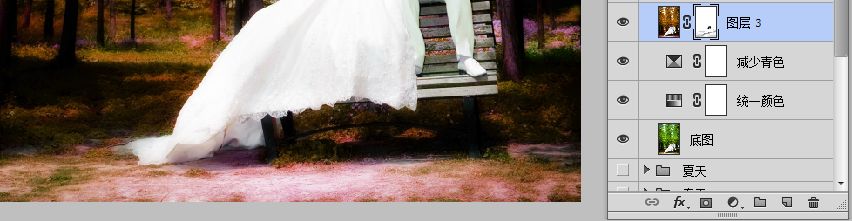 Photoshop調出婚紗外景春夏秋冬四季效果