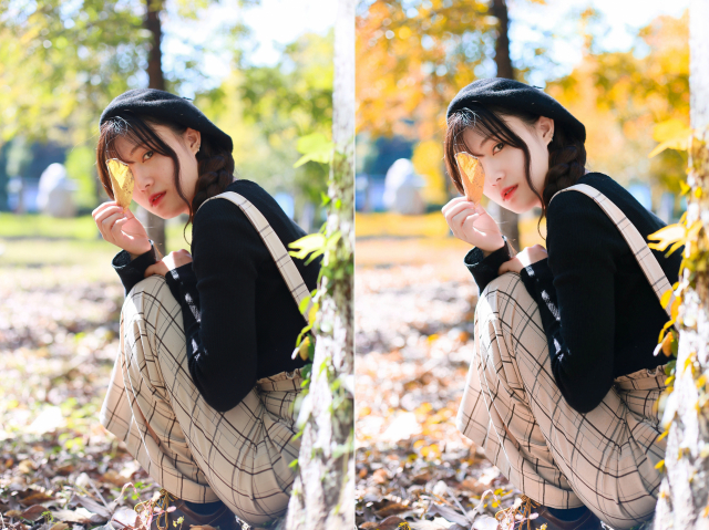 攝影師如何排除秋季暖黃色人像效果