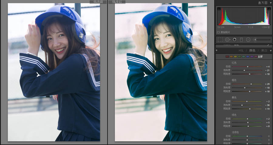 Photoshop調出街頭人像清新淡雅日系效果