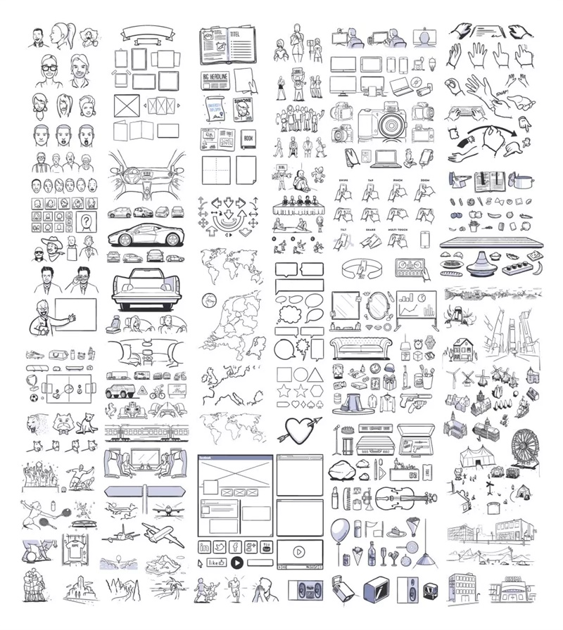1100多套各種優(yōu)秀的手繪素材打包下載