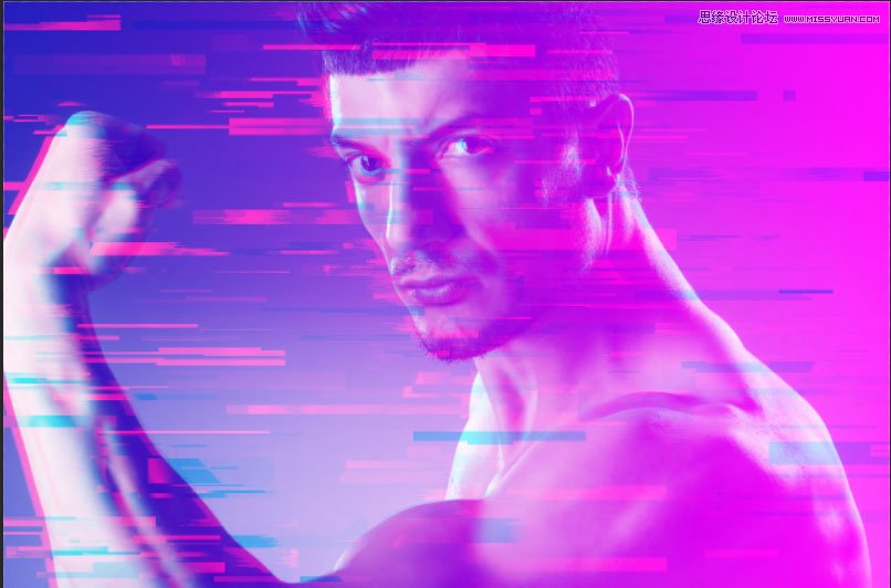 Photoshop制作信息干擾錯位GIF動畫效果