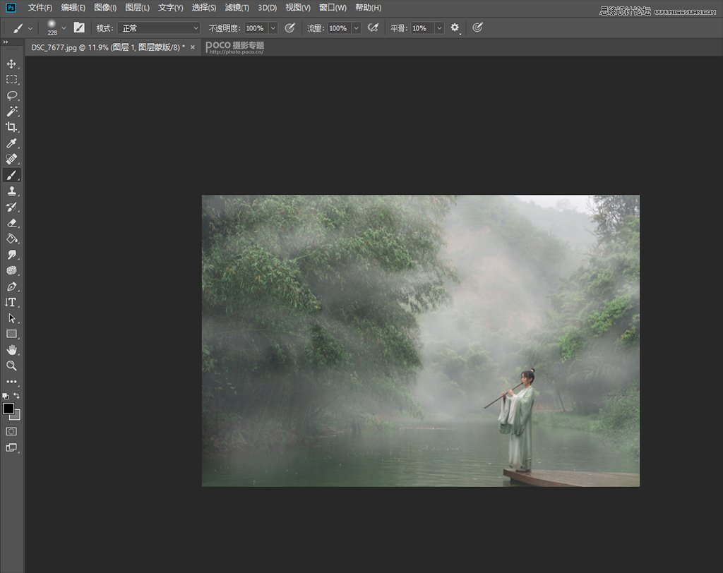 Photoshop調出清新色彩的陰天外景照片