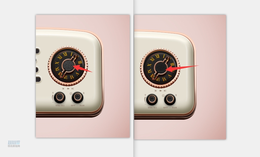 復古收音機:PS繪制立體風格的收音機