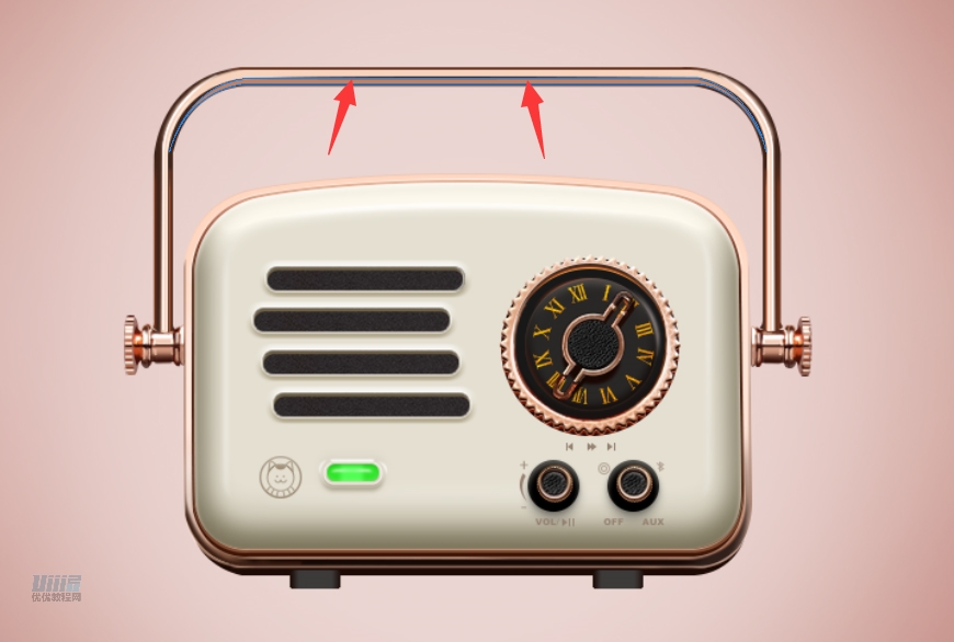 復古收音機:PS繪制立體風格的收音機