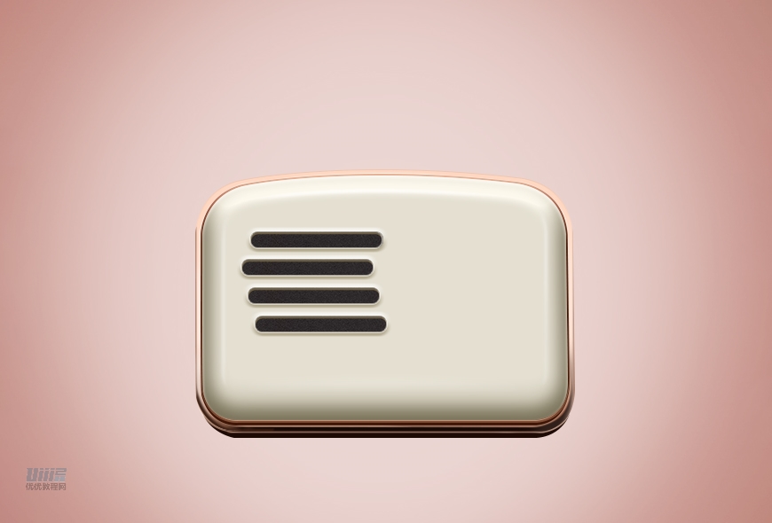 復古收音機:PS繪制立體風格的收音機