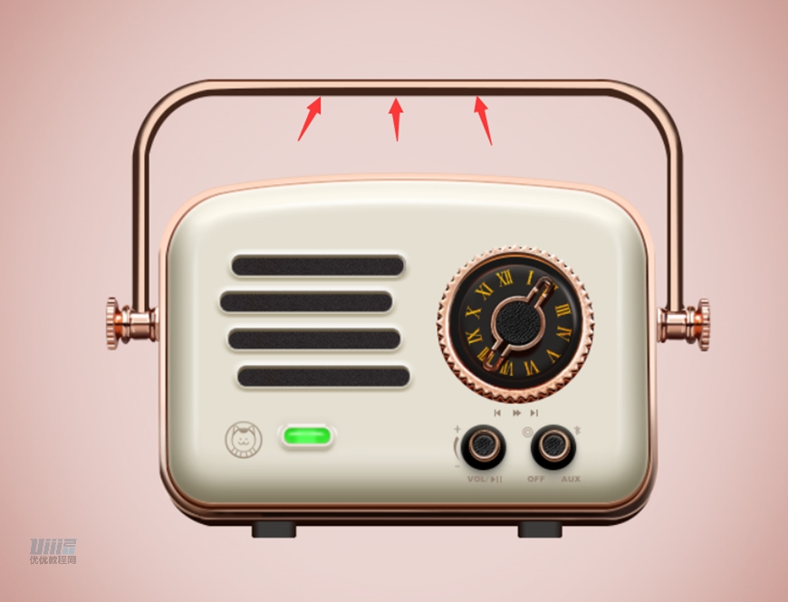復古收音機:PS繪制立體風格的收音機