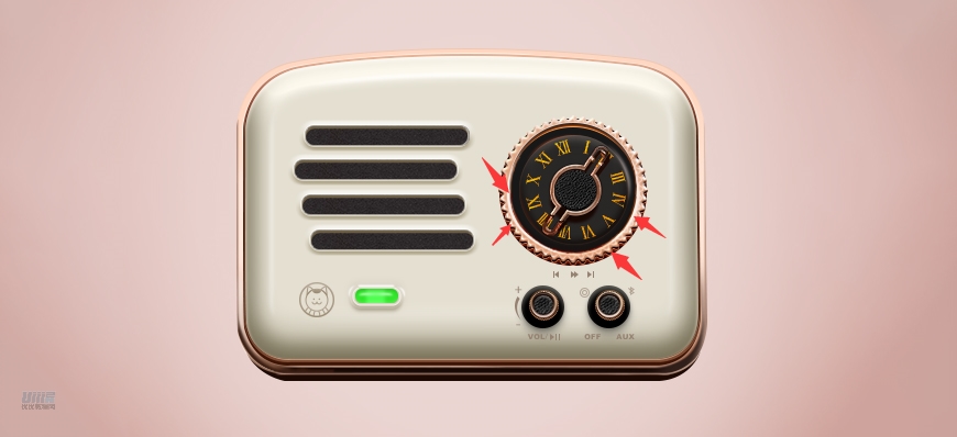 復古收音機:PS繪制立體風格的收音機