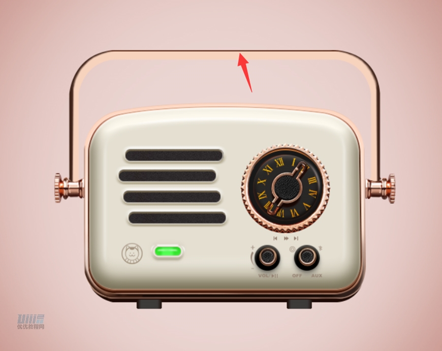 復古收音機:PS繪制立體風格的收音機