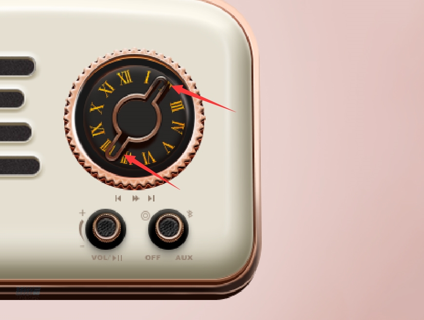 復古收音機:PS繪制立體風格的收音機