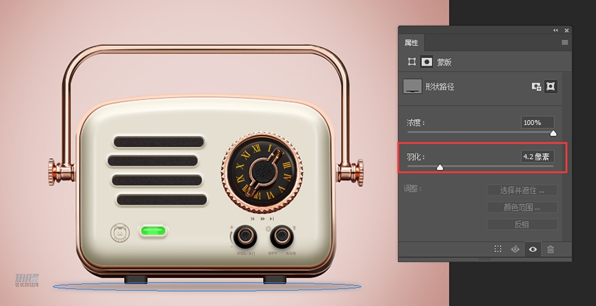 復古收音機:PS繪制立體風格的收音機