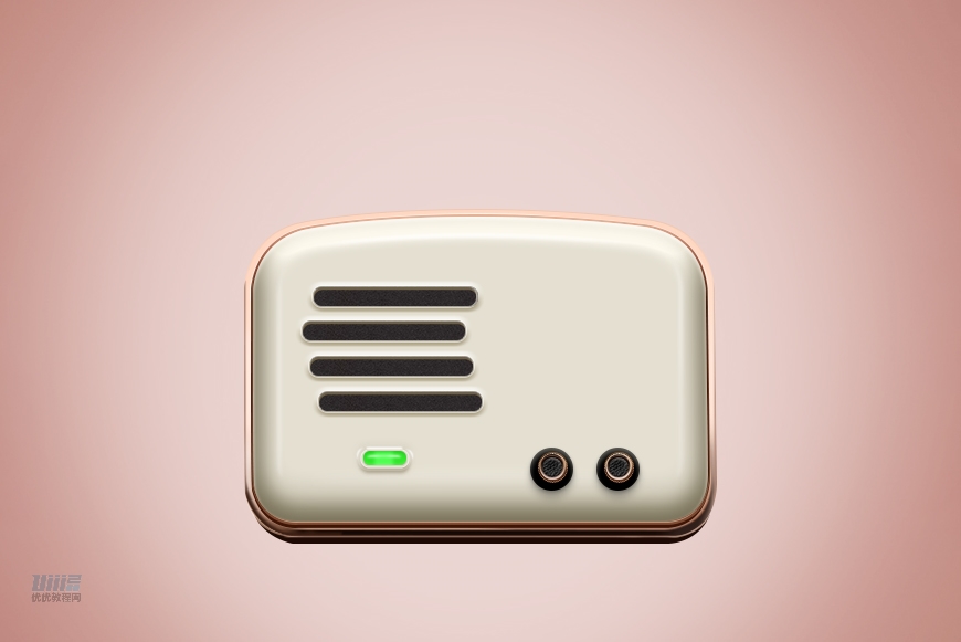 復(fù)古收音機:PS繪制立體風(fēng)格的收音機