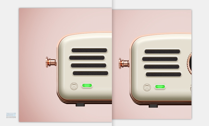 復古收音機:PS繪制立體風格的收音機