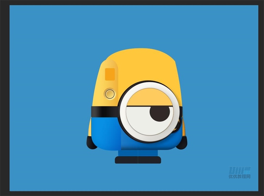 小黃人圖標:PS繪制小黃人擬物圖標