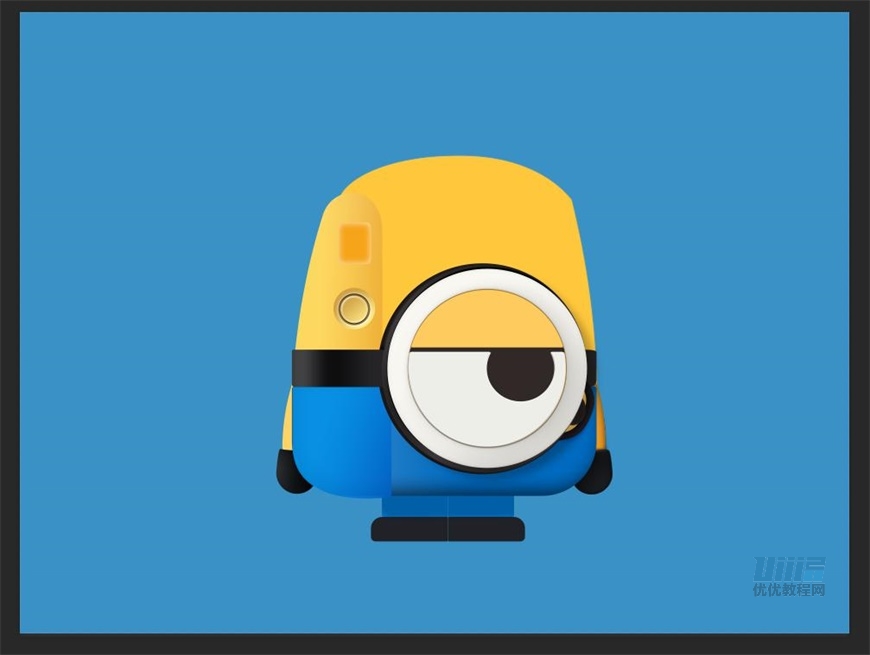 小黃人圖標:PS繪制小黃人擬物圖標