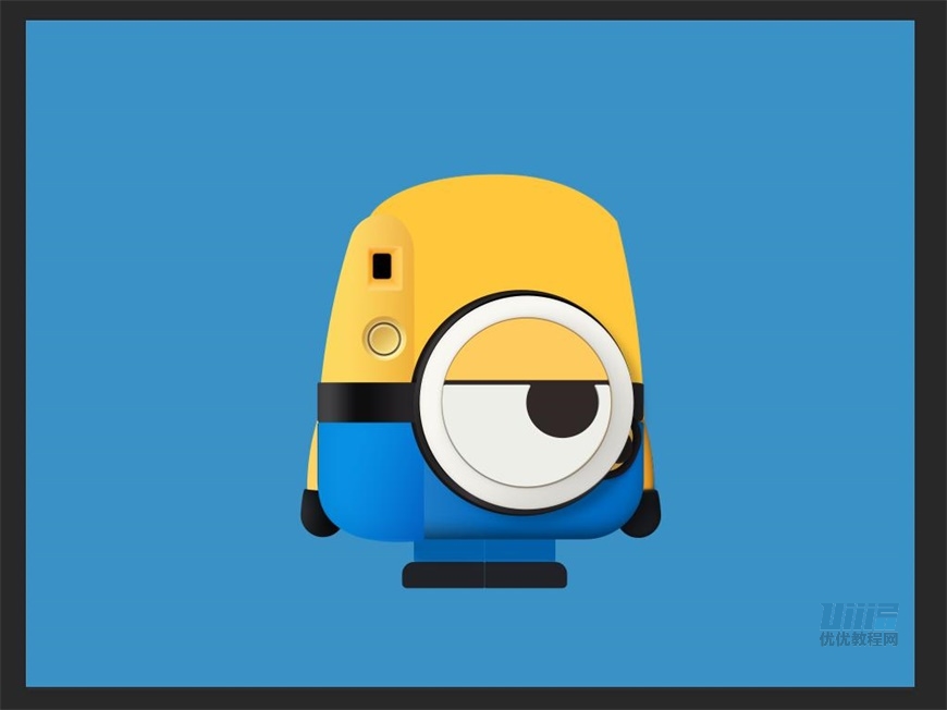 小黃人圖標:PS繪制小黃人擬物圖標