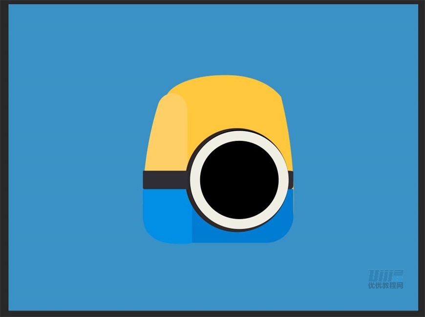 小黃人圖標:PS繪制小黃人擬物圖標