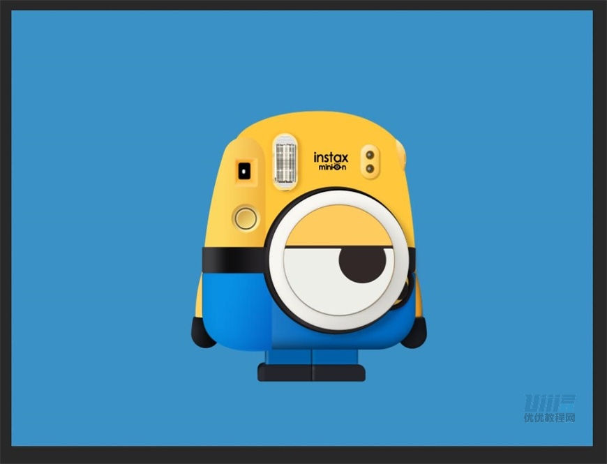 小黃人圖標:PS繪制小黃人擬物圖標