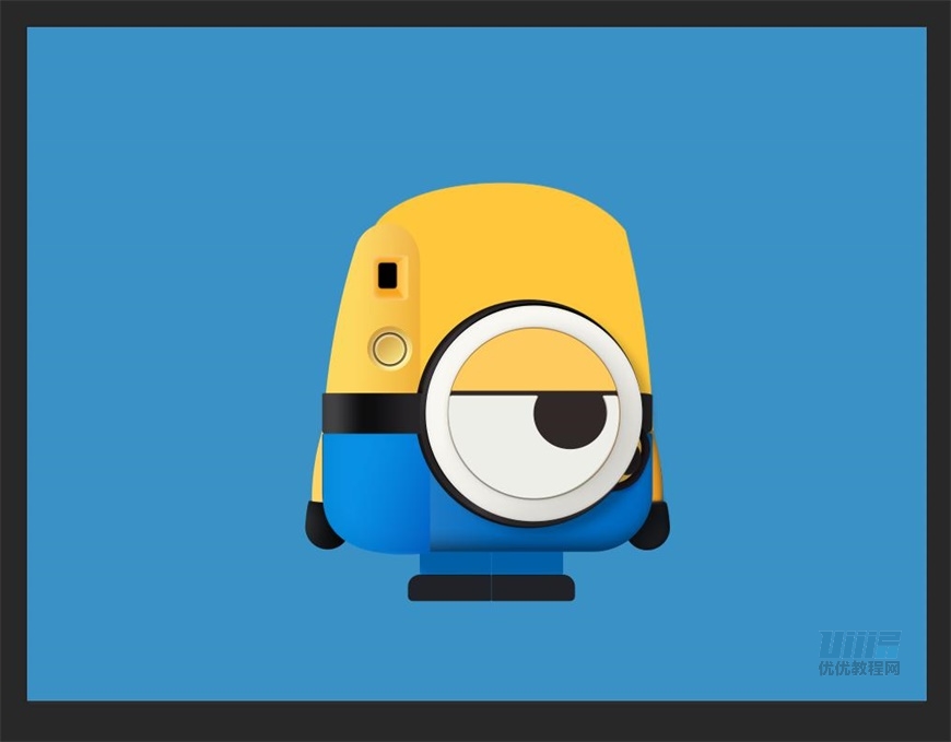 小黃人圖標:PS繪制小黃人擬物圖標