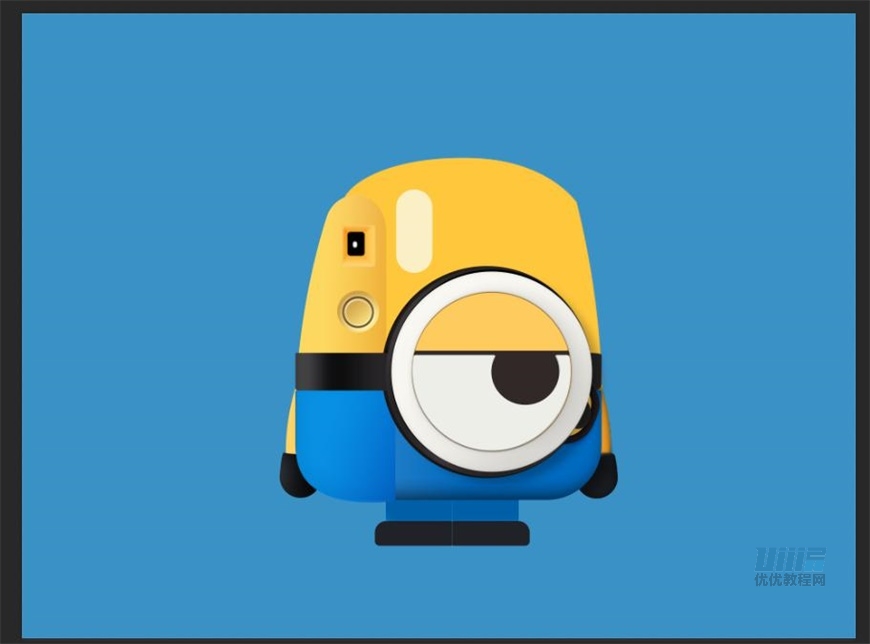 小黃人圖標:PS繪制小黃人擬物圖標