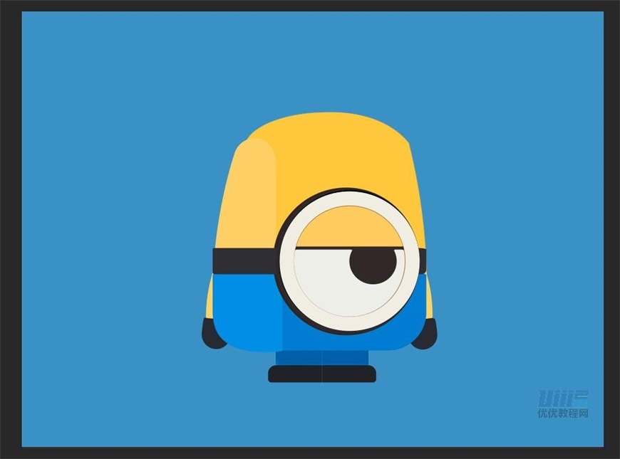 小黃人圖標:PS繪制小黃人擬物圖標