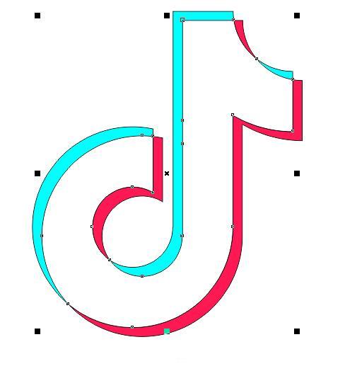 抖音LOGO:CDR繪制抖音APP圖標