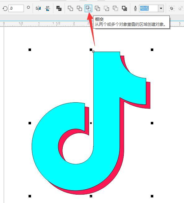 抖音LOGO:CDR繪制抖音APP圖標