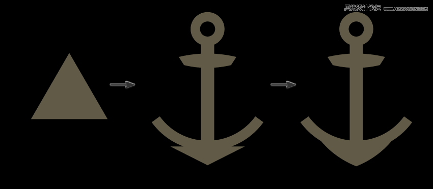 時尚船錨:AI繪制鮮花裝飾的船錨圖標