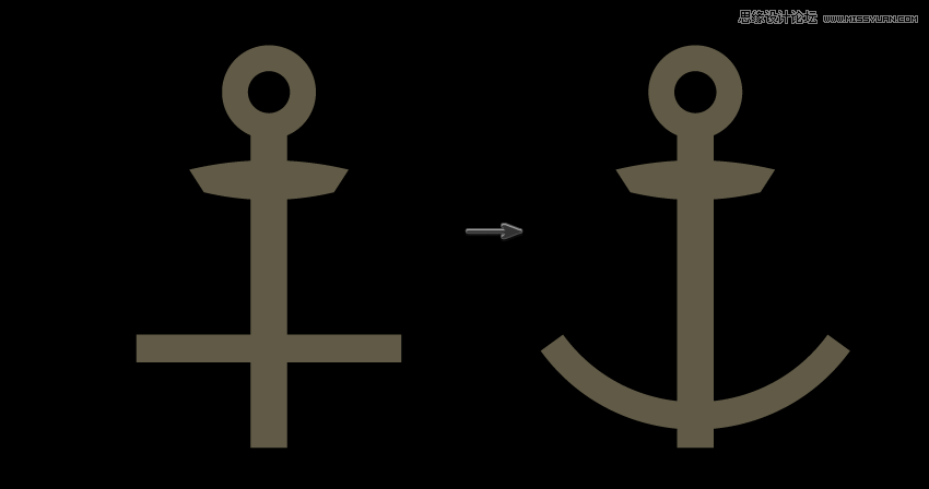 時尚船錨:AI繪制鮮花裝飾的船錨圖標