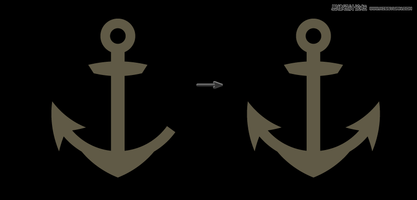 時尚船錨:AI繪制鮮花裝飾的船錨圖標