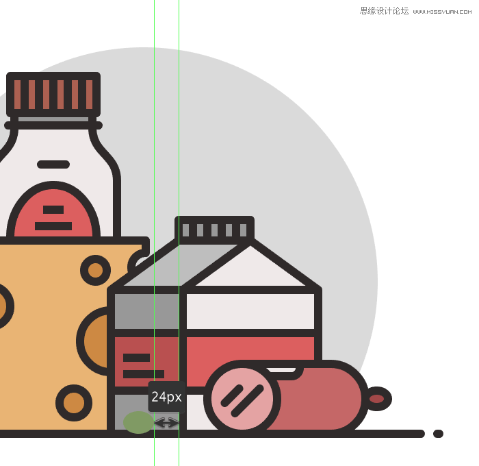 食物圖標:AI繪制簡約風格的食品圖標
