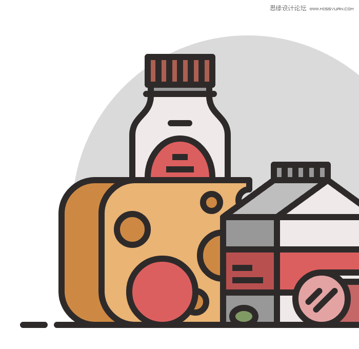 食物圖標:AI繪制簡約風格的食品圖標