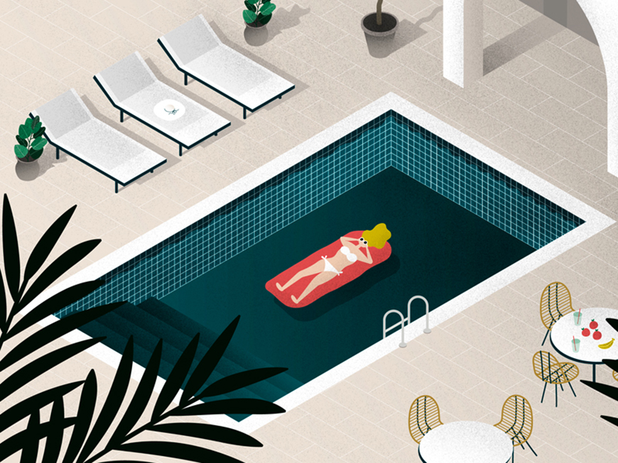 假日場景:AI結合PS繪制2.5D度假場景