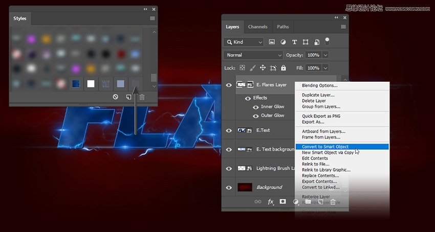 閃電文字:用PS制作閃電特效藝術(shù)字