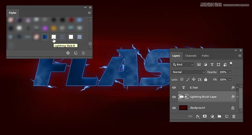 閃電文字:用PS制作閃電特效藝術字