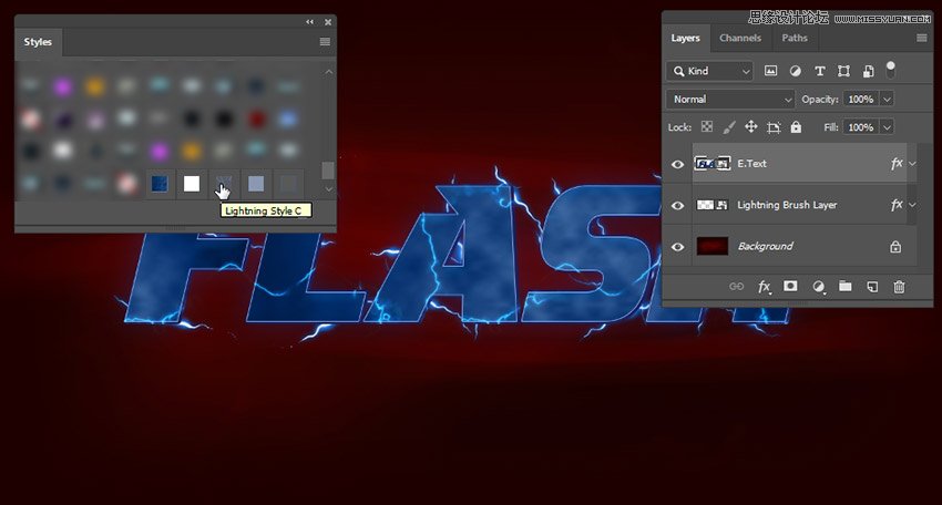 閃電文字:用PS制作閃電特效藝術字