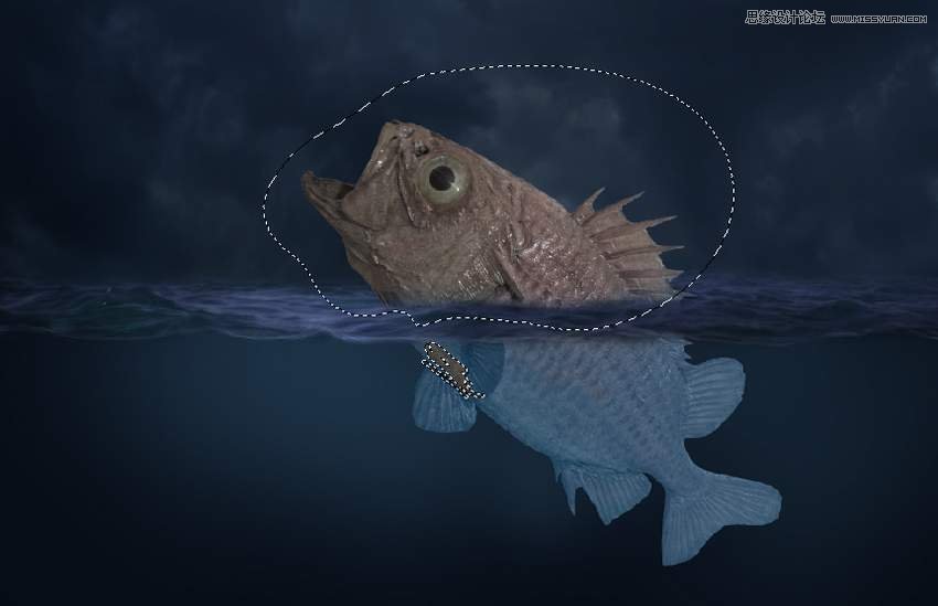 創(chuàng)意合成:用PS合成吞月的魚怪作品