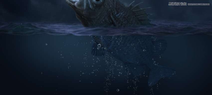 創(chuàng)意合成:用PS合成吞月的魚怪作品