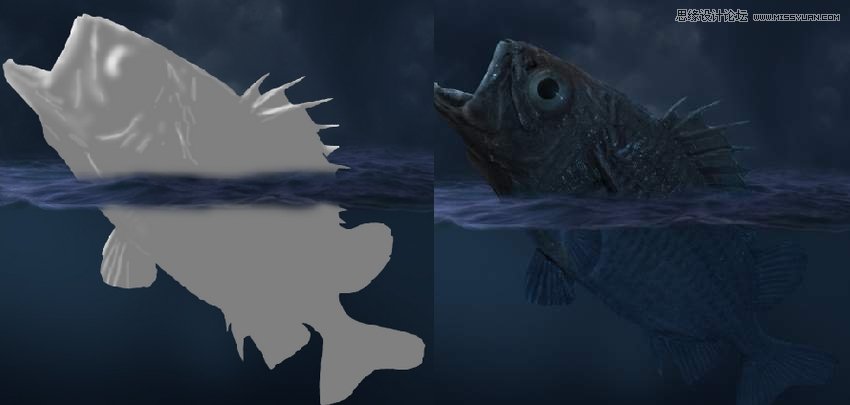 創(chuàng)意合成:用PS合成吞月的魚怪作品