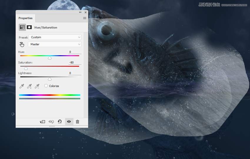 創意合成:用PS合成吞月的魚怪作品