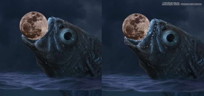 創(chuàng)意合成:用PS合成吞月的魚怪作品